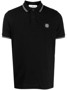 Stone Island рубашка поло с нашивкой-логотипом