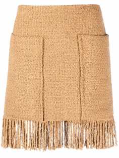 Pinko юбка из ткани букле с бахромой