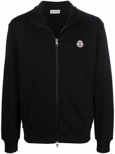 Moncler куртка на молнии с нашивкой-логотипом