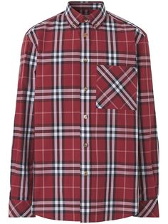 Burberry поплиновая рубашка в клетку
