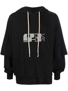 Rick Owens DRKSHDW худи с логотипом и сборками