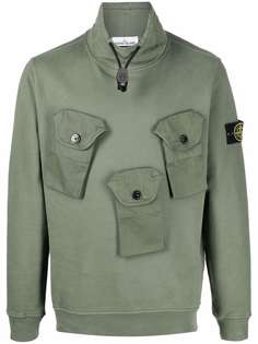 Stone Island толстовка с нашивкой Compass и высоким воротником