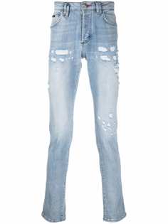 Philipp Plein джинсы Super Straight с эффектом потертости