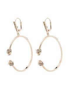 Alexander McQueen круглые серьги с черепами