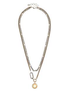 Alexander McQueen double-wrap logo-pendant necklace