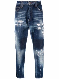 Philipp Plein прямые джинсы с выбеленным эффектом