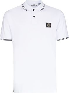 Stone Island compass contrast-trim polo shirt