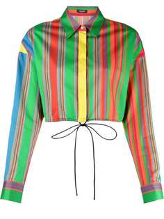 Versace укороченная рубашка в вертикальную полоску