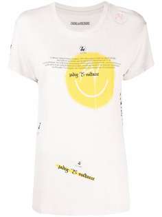 Zadig&Voltaire полупрозрачная футболка с графичным принтом