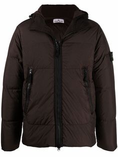 Stone Island пуховик с нашивкой-логотипом