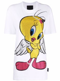 Philipp Plein декорированная футболка с принтом Tweety Bird