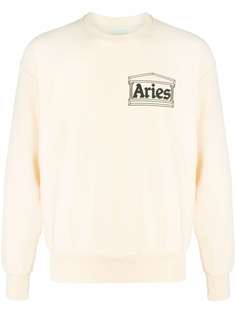 Aries Temple logo-print cotton sweatshirt