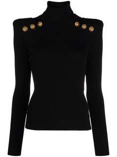 Balmain топ с длинными рукавами и высоким воротником
