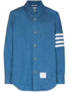 Thom Browne 4-Bar long-sleeve denim shirt