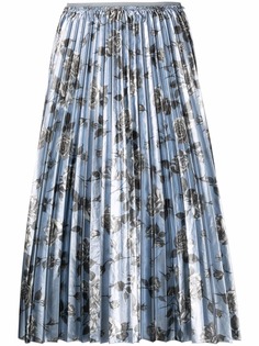RED Valentino плиссированная юбка миди с цветочным принтом