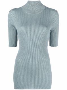 Brunello Cucinelli топ в рубчик с короткими рукавами