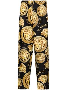 Versace брюки с принтом Medusa