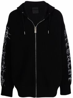 Givenchy barbed wire logo-print hoodie
