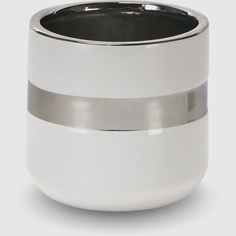 Кашпо для растений Dekor pap белое-серебро 15x15 см