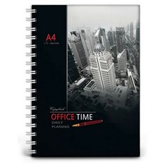 Бизнес-тетрадь 120л,кл,А4,Небоскребы,гребень, глянц.ламинир(120-8105) Проф Пресс