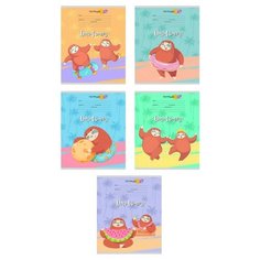 Тетрадь школьная А5 18л,кл,скреп,мел.карт. Ленивцы на отдыхе 18-5944 асс 11 штук Проф Пресс