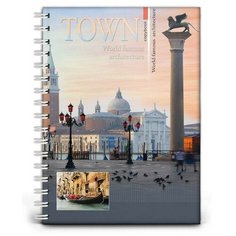 Бизнес-тетрадь А5,100л,кл,гребень,7БЦ,глянц.ламинир. Город 100-8112 2 штуки Проф Пресс