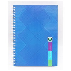 Бизнес-тетрадь А5,120л,кл,гребень,7БЦ,глянц.ламинир. Синие узоры 120-0224 2 штуки Проф Пресс