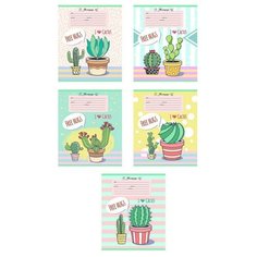 Тетрадь школьная А5 12л,кл,скреп,мел.карт. Семейство кактусов 12-5618 асс 14 штук Проф Пресс