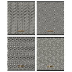 Тетрадь общая А5,96л,линия,скоба классический ОРНАМЕНТ-1 (96-0318) 4вида 4 штуки Проф Пресс