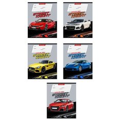 Тетрадь школьная А5 24л,лин,скреп,мел.карт. Быстрые АВТОМОБИЛИ-1 24-4000асс 11 штук Проф Пресс