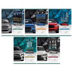 Тетрадь школьная А5 18л,лин,скреп,мел.кар. Престижные автомобили 18-4640асс 18 штук Проф Пресс