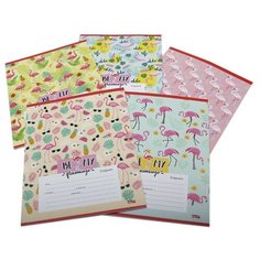 Тетрадь школьная А5,12л,клетка фламинго 12-3492 5видов 14 штук Проф Пресс