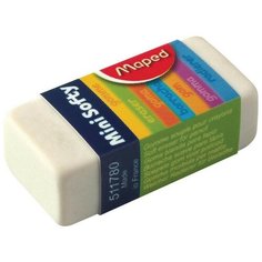 Ластик Maped SOFTY MINI, пластик, прямоугольный, картон.футляр, 18x40x8 мм 4 штук