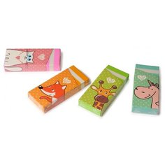 Ластик Bruno Visconti HappyGraphix зверята 30х65х10мм 42-0025 цвет ассорти 3 штук