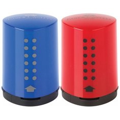 Точилка Faber-Castell Grip 2001 Mini, 1 отв. контейнер, красная/синяя