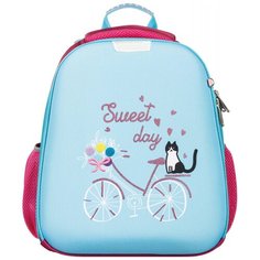 Ранец №1School Basic Кот на велосипеде, 2 отд., эргоном. спинка
