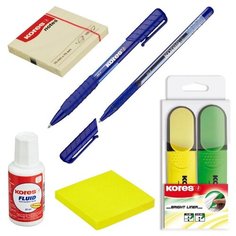 Набор офисный 4 Kores блок-кубик,корр.жидкость, ручка 2шт, маркер