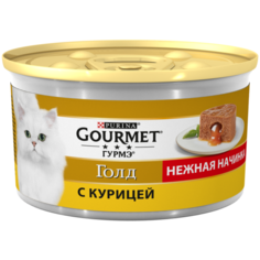 Влажный корм для кошек Gourmet Голд Нежная начинка, с курицей 85 г (паштет)