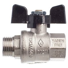 Кран шаровой Bugatti 1/2" HB (бабочка) серия Oregon 03070060