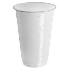 Стакан одноразовый 200мл белый для хол/гор., эконом, комус ПП 50шт/уп