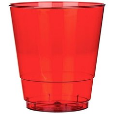 Стакан одноразовый 200мл кристалл красн. Комус ПС 50шт/уп