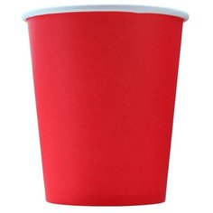 Стакан одноразовый бум 1-сл. d-80мм 250мл красный комус 75шт/уп
