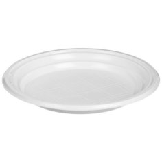 Тарелка одноразовая d-170мм, белая, комус ПС 100шт/уп