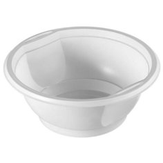 Миска одноразовая пластик.Комус для хол./гор., 0,6л, белая, ПП, 50шт/уп