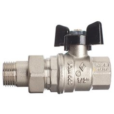 Кран шаровой Bugatti 1/2" с накидной гайкой (бабочка) серия Oregon 03220027