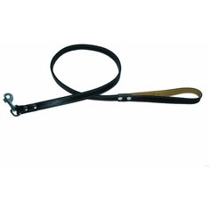 CoLLaR Поводок кожаный одинарный, непрошитый, 122см*10мм, черный