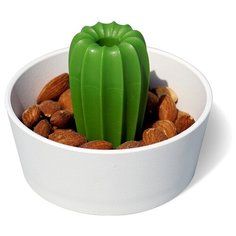 Миска для снеков cacnuts, белая с зеленым Qualy