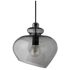 Лампа подвесная grace,d 30 см, дымчатое стекло, черный цоколь Frandsen