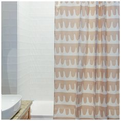 Штора для ванной popple цвета пыльной розы cuts&pieces, 180х200 см Tkano