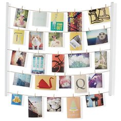 Панно с зажимами для 40 фотографий hangit белое Umbra